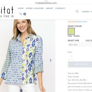 Habitat Ikat Blouse NWT Size Large